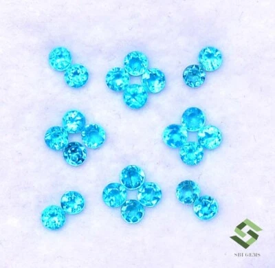 2.50 MM Natürlich Apatit Rund Schliff Menge 29 Stück 1.51 Cts Facettiert Lose - Bild 1 von 4