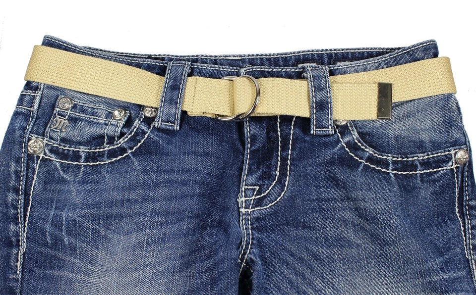 Canvas Web D Ring Belt Silver Buckle Military Style for men & women - Image 4 of 4