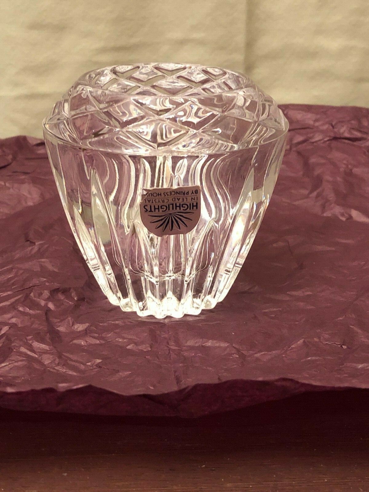 Princess House Highlights Lead Crystal Votive Holder eBay