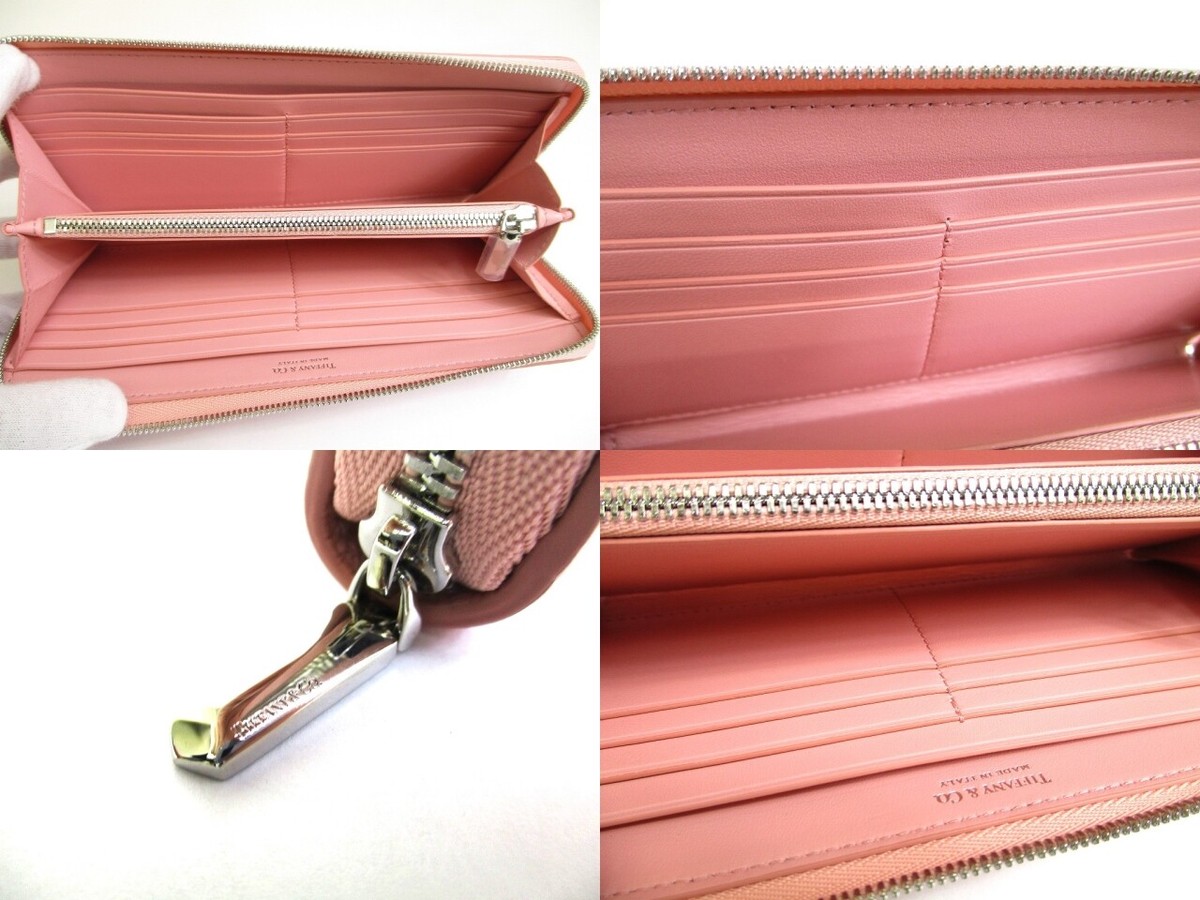 Auth Tiffany & Co. Return to Tiffany Pink Leather Large Zip Wallet