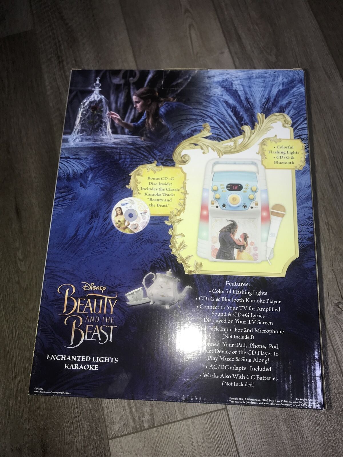 Disney Beauty & The Beast CD G Karaoke Machine With Bluetooth and