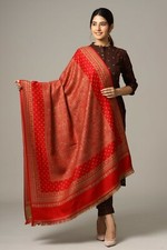 Grande Jamawar Lana Paisley Scialle Rosso Scuro Jamavar Elegante & Economico