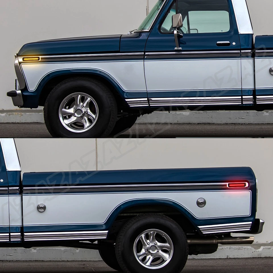 4x LED Front & Rear Side Marker Lights Smoke For 1975-1991 Ford E-100 Econoline Foto 3 de 4