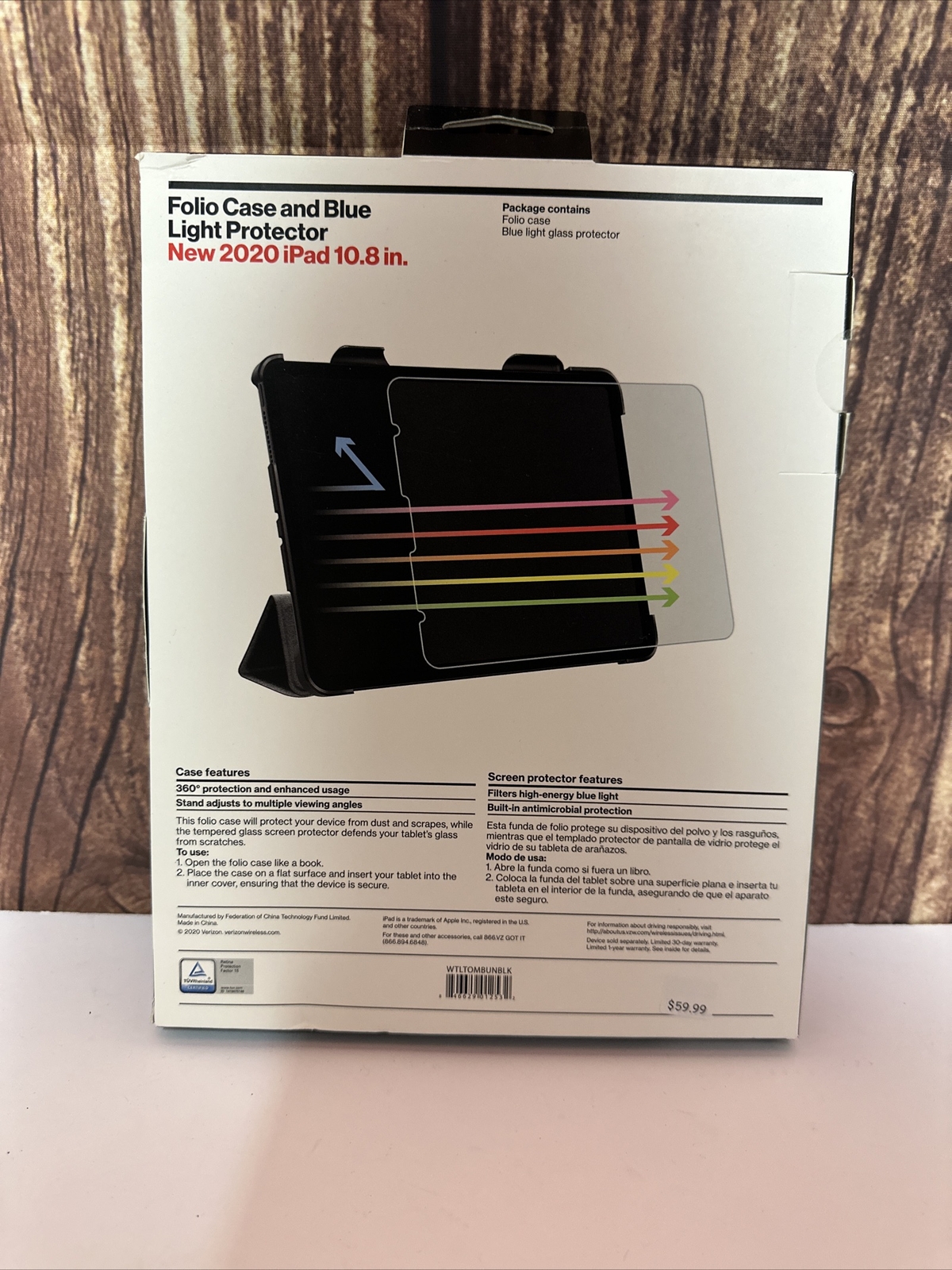 Verizon Folio Case + Bluelight Screen Protector for iPad Air 5th/ 4th