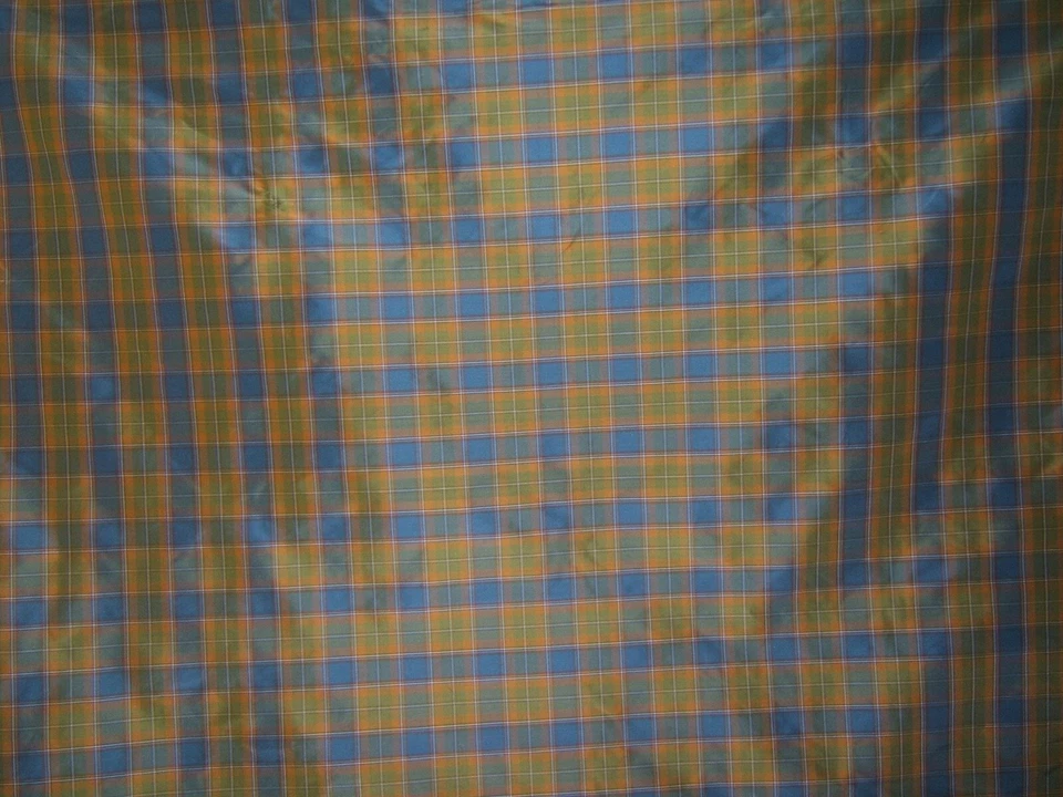 Lee Jofa, Lisburne Silk Plaid, 100% Silk, BTY, Color Fern and Delft Blue - Image 3 of 3