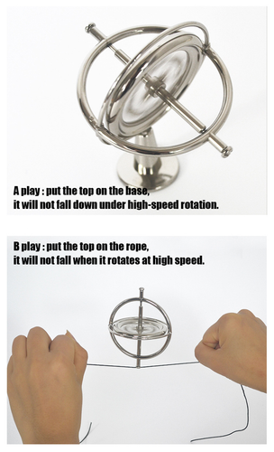 Metal Gyroscope Anti Gravity Rotating Balance Mechanical Gyroscope Teaching Tool - Picture 4 of 12