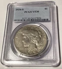 1934-S Semi-Key Peace Silver Dollar $1 PCGS VF30 Free Shipping
