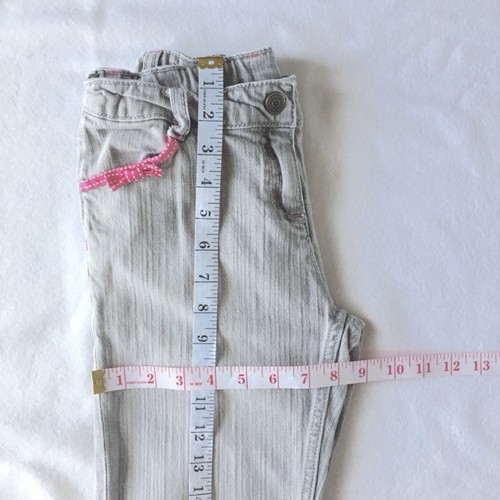 Gymboree Gray and Pink Accent Pocket Bows Jeans Slim Fit Girls Size 12 - Picture 6 of 8