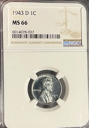 1943-D NGC MS66 Lincoln Steel Penny