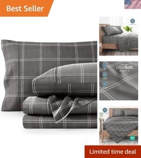 Queen Sheet Set - Luxury 1800 Ultra-Soft Microfiber Double Brushed - Deep Poc...