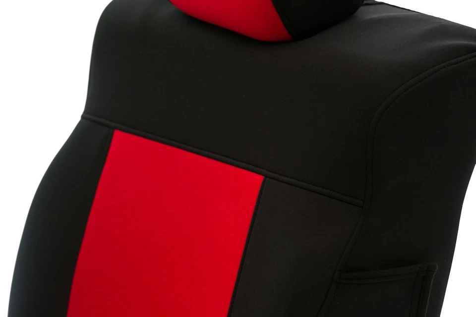 For Audi S7 Sportback 24 Neoprene 1st Row Red & Black Custom Seat Covers - Image 4 of 4