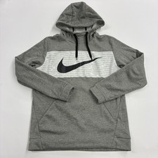 Nike Gray  White Men's Pullover Long Sleeve Hoodie Size M