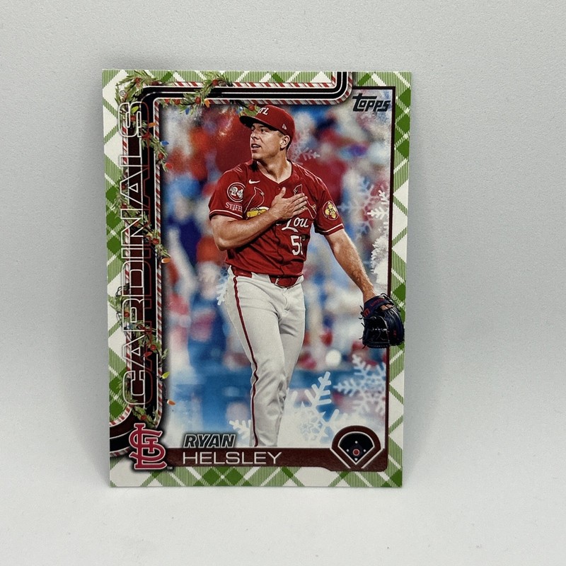 2025 Topps Holiday #H178 Ryan Helsley Green Holiday Plaid