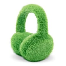 Winter Ear Muffs for Women Girls Faux Fur Cute White Earmuffs Fluffy Ear Green