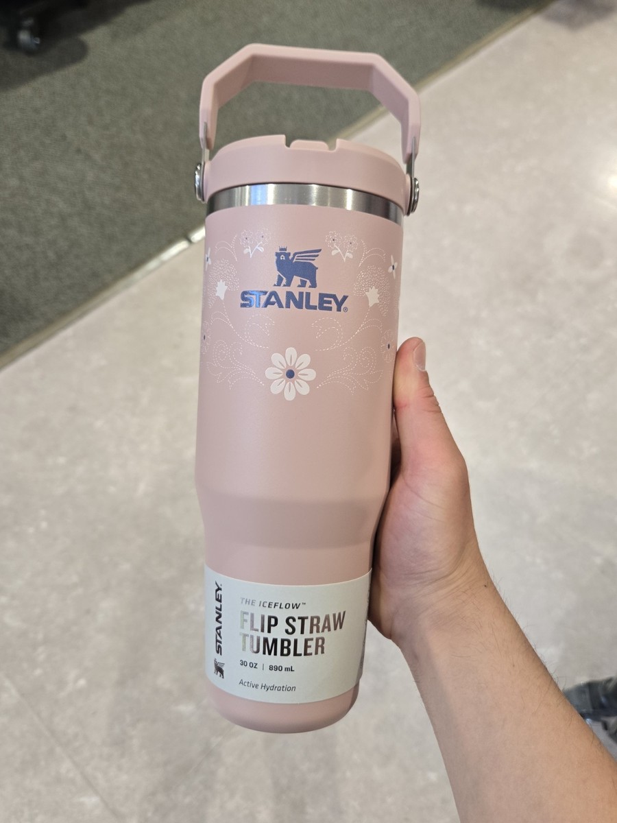 STANLEY the ice flow Flip Straw Tumbler PINK DUSK STITCH 30oz | eBay