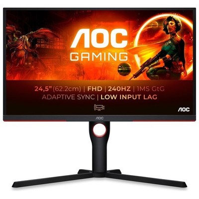 AOC G3 25G3ZM/BK Monitor PC 62,2 cm (24.5) 1920 x 1080 Pixel Full HD Nero, Rosso