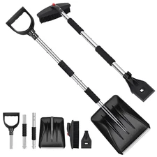 Snow Shovel,Ice Scrapers for Car Windshield,Portable Snow Shovel for Driveway wi