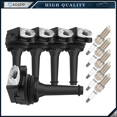 ECCPP 5 For 2.5L L5 Volvo C30 C70 S40 S60 V50 V70 Ignition Coil Spark Plug 08 09