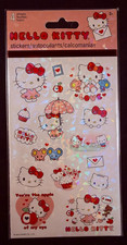 Sanrio - Hello Kitty - Stickers -4 Sheet Pack -2 Sheets w/ Halo 2 Without -Red