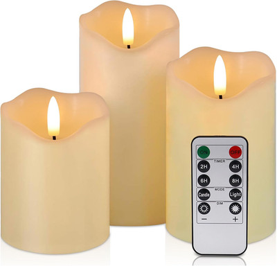 Flickering Flameless Candles with Remote and Timer, Realistic LED Candles, Batte