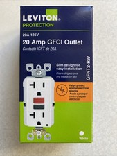 Leviton 20 Amp Self-Test SmartlockPro Slim Duplex GFCI Outlet, White GFNT2-RW