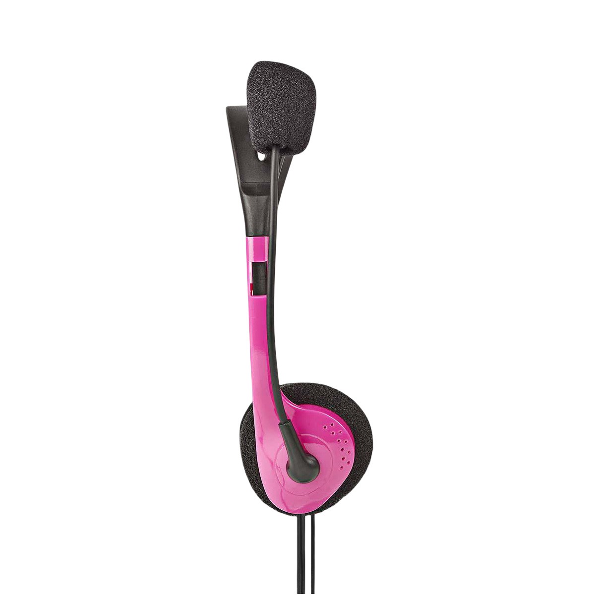 Casque PC supra-auriculaire stéréo noir à double prise Jack 3.5mm avec micro repliable - 3