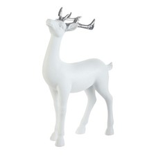 For Living Christmas Glittering Standing Deer D cor, White, 7-in