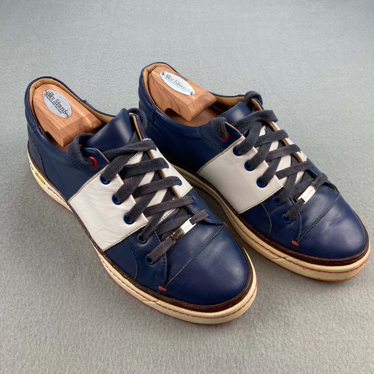ROYAL ALBARTROSS Mens Spikeless Golf Shoes Blue Leather 