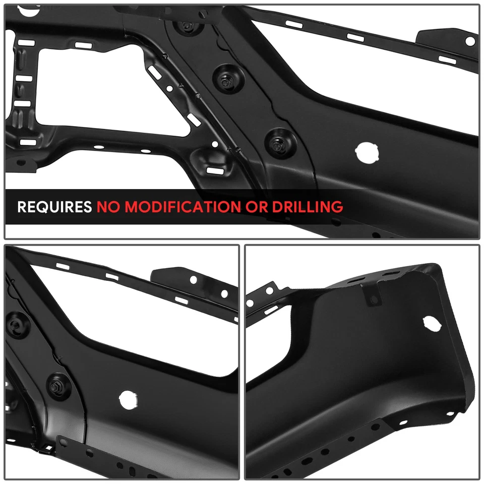 Barra frontal para parachoques Fit 21-23 Ford F-150 negra con sensores de asistencia de estacionamiento orificios Foto 4 de 4