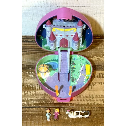 Vintage 1992 Polly Pocket Starlight Castle Compact Playset Lights Work!