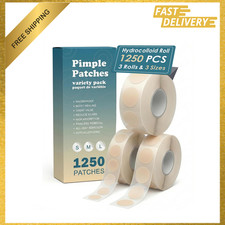 Pimple Patches Hydrocolloid Acne Treatment, 1250 Counts, 3 Sizes Clear Facial