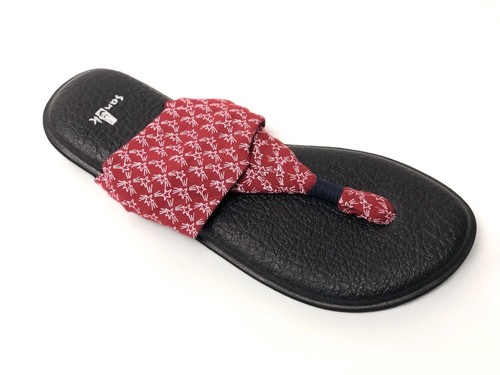 Sanuk Women's YOGA SLING PATRIOT RED STARS SWS10963 Casual Flip Flop Sandal Sz 7