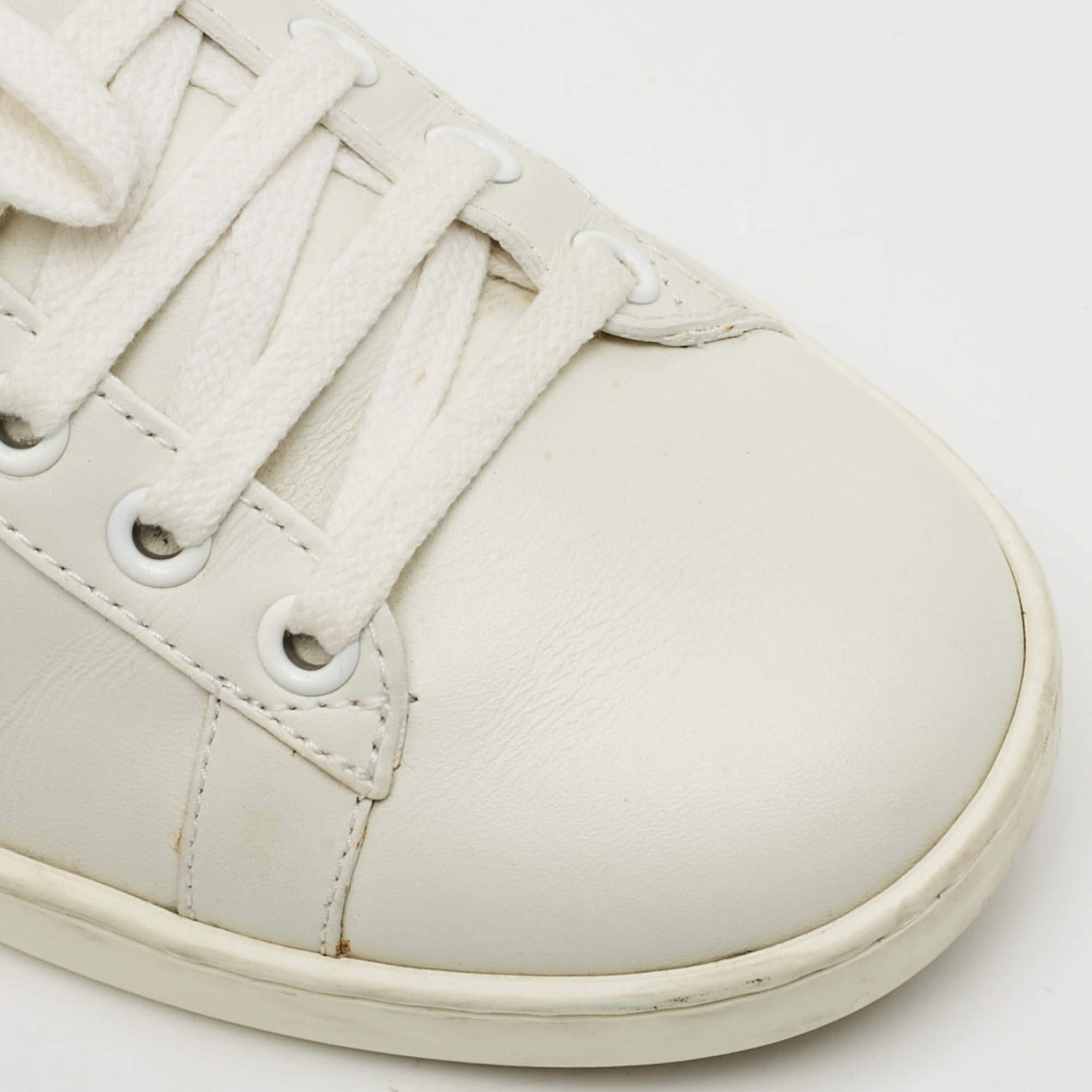 Gucci Ace Size 37 White Leather Python Embossed W… - image 7