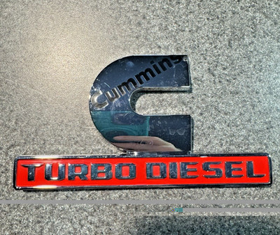 CUMMINS TURBO DIESEL BADGE EMBLEM NAMEPLATE P/N 68149701AB OEM USED PART MOPAR