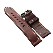 Luxury Oiliness Leather Watch Band Strap Width 18 20 21 22 23 24 25 26mm Option