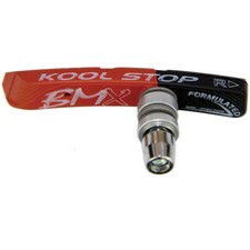 KOOL-STOP KS BMX NUT TYPE THREADED BRAKE SHOES DUAL COMPOUND BLACK/SALMON PAIR