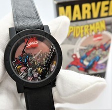 SPIDER MAN, 1996 Marvel Comic "GLO DIAL" MENS CHARACTER WATCH in Box R21-17