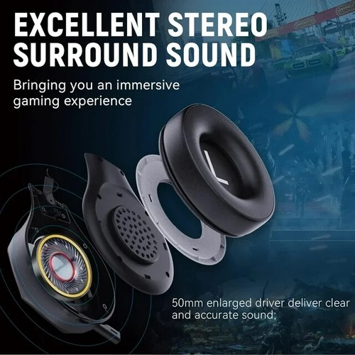 Wireless Bluetooth Gaming Headset, RGB Lights, Noise Cancel Mic, PS5 PC Switch - Picture 4 of 7
