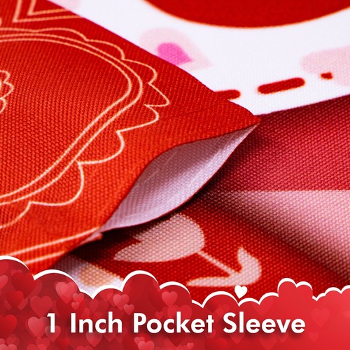 Garden Flag Valentine's Day Winter Decoration Patchwork Hearts 12"x18" By G128 - 第 2/7 張圖片