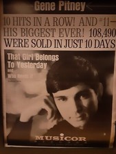 Gene Pitney That Girl Belongs To Yesterday Rare Original Promo Poster Ad Framed!