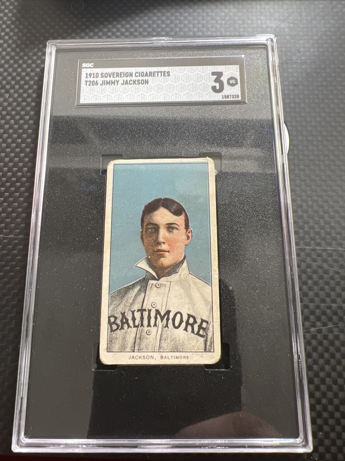 1909-11 T206 Sovereign 350 Back Jimmy Jackson SGC 3 Baltimore VG