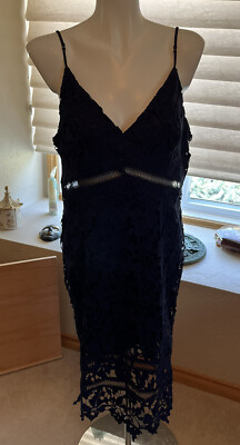 ASTR The Label Navy Blue Lace Overlay Dress Size XL | eBay