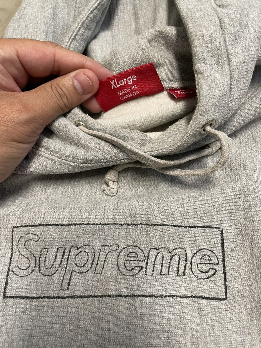 ORIGINAL 2011 Supreme Kaws Chalk Box Logo Hoodie XL Heather ORIGINAL 2011 Supreme Kaws Chalk Box Logo Hoodie XL Heather