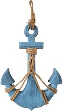"Placa colgante de pared ancla madera náutica mar orilla océano playa decoración 18""x12,5"""