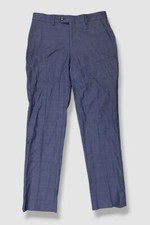  176 Bar III Men's Blue Plaid Slim-Fit Wool Stretch Dress Pants Size 30W 30L