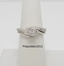 1/3CT Natural Diamond Engagement Wedding Bridal Set Ring 10K White Gold Band