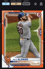 Topps MLB Bunt DIGITAL 21 Bowman Chrome Orange Base Super Rare Pete Alonso