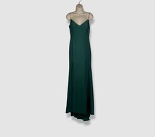  395 La Femme Women's Green Embellished Sleeveless V-Neck Gown Dress Size 6