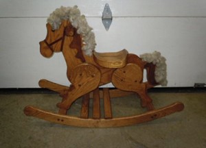oak rocking horse