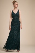 BHLDN Sutton Maxi Dress Gown Size 18 Midnight Embellished Formal $248